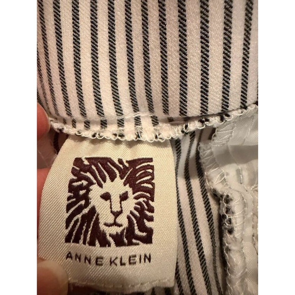 Anne Klein Striped Pull-On Slim Crop Pants